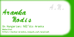aranka modis business card